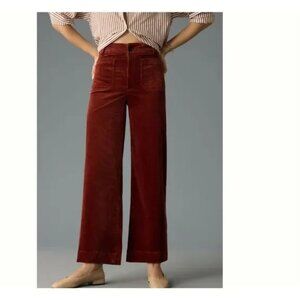Anthropologie Maeve Colette Corduroy Cropped Pants – Rust, Size 27